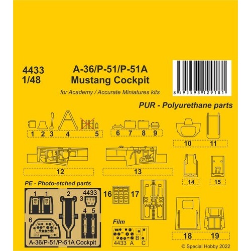 CMK 1/48 A-36/P-51/P-51A  Mustang Cockpit