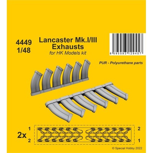 CMK 1/48 Lancaster Mk.I/III Exhausts  / for HK Models kit