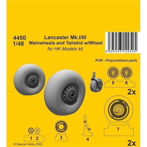 CMK 1/48 Lancaster Mk.I/III Mainwheels and Tailwheel w/Leg