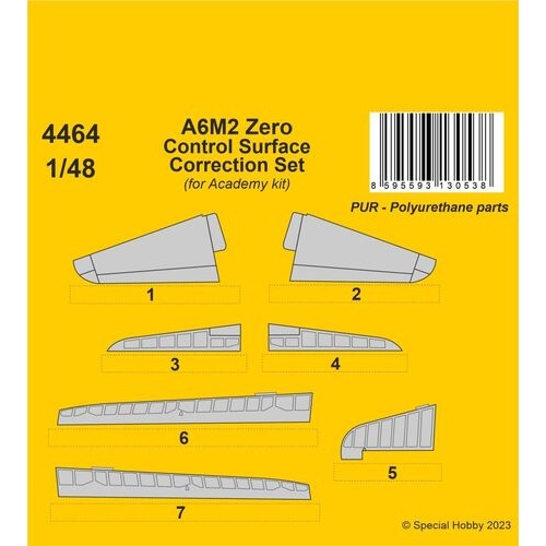 CMK 1/48 A6M2 Zero Control Surface Correction Set / for Academy kit
