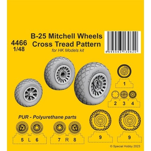 CMK 1/48 B-25 Mitchell Wheels/ Cross Tread Pattern  / for HK kit