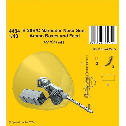 CMK 1/48 B-26B/C Marauder Nose Gun Ammo Boxes and Feed  / for ICM kit