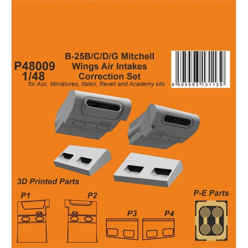 CMK 1/48 B-25 Mitchell Wings Air Intakes Correction Set