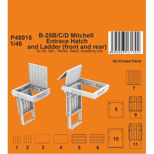 CMK 1/48 B-25B/C/D Mitchell Entrace Hatch and Ladder (front and rear) / for Ac. Min. Revell Italeri Academy"