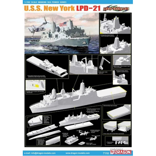 Cyber Hobby 1/700 U.S.S. New York LPD-21 Plastic Model Kit [7110]