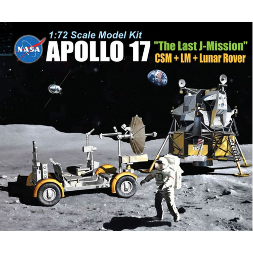 Dragon 1/72 Apollo 17 "The Last J-Mission" CSM + LM + Lunar Rover Plastic Model Kit [11015]