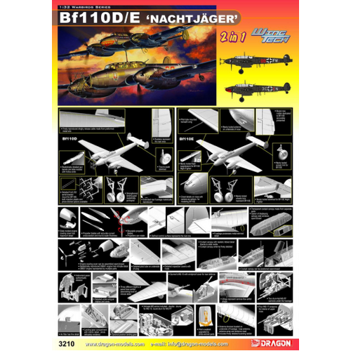 Dragon 1/32 Messerschmitt Bf110D/E 'Nachtjager' [3210]