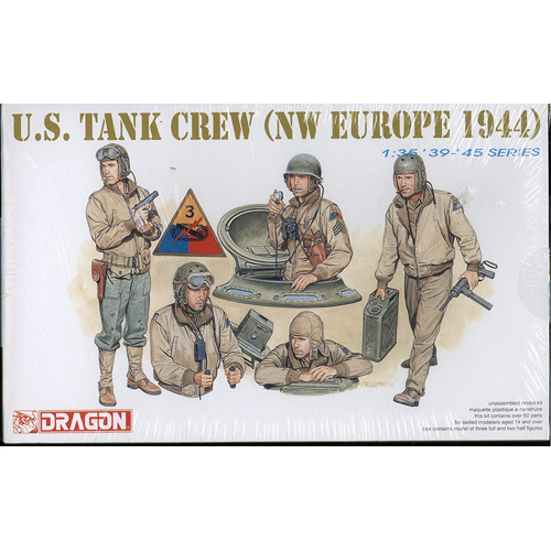 Dragon 1/35 U.S. Tank Crew (NW Europe 1944) Plastic Model Kit [6054]