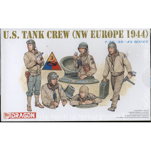 Dragon 1/35 U.S. Tank Crew (NW Europe 1944) Plastic Model Kit [6054]