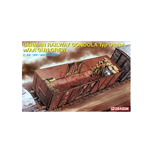 Dragon 1/35 German Railway Gondola Type Ommr w/AA Gun Crew Plastic Model Kit