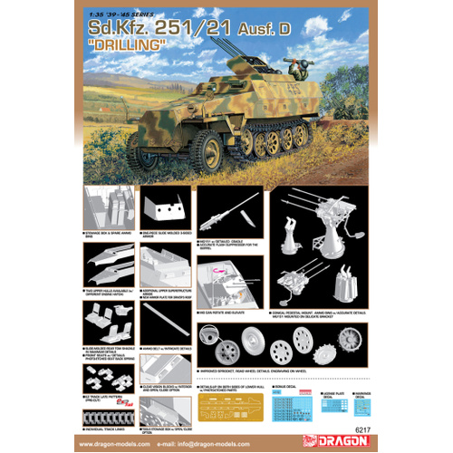 Dragon 1/35 Sd.Kfz.251/21 Ausf.D Drilling Plastic Model Kit [6217]