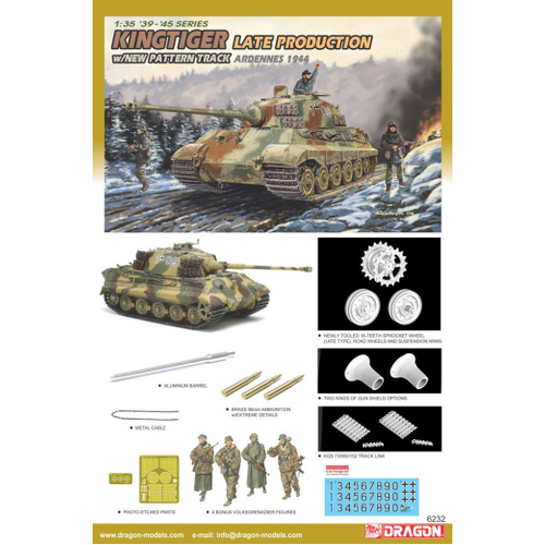 Dragon 1/35 Kingtiger Late Production w/New Pattern Track (Ardennes 1944) [6232]