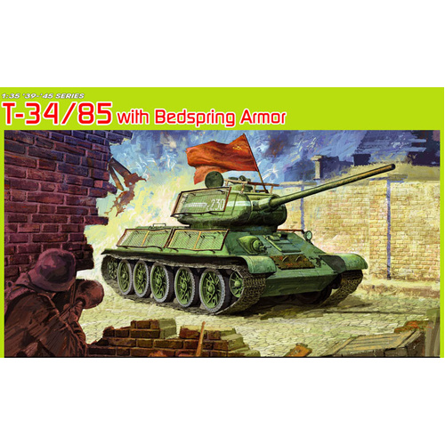 Dragon 1/35 T-34/85 w/Bedspring Armor Plastic Model Kit