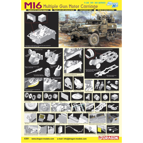 Dragon 1/35 M16 Multiple Gun Motor Carriage Plastic Model Kit [6381]