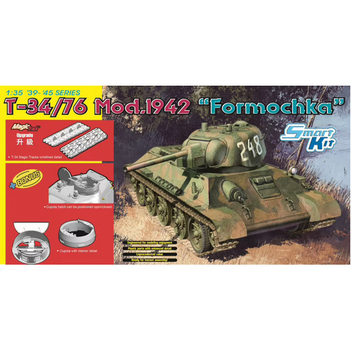 Dragon 1/35 T-34/76 Mod.1942 "Formochka" Plastic Model Kit [6401]
