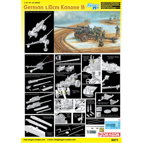 Dragon 1/35 German s.10cm Kanone 18 Plastic Model Kit [6411]