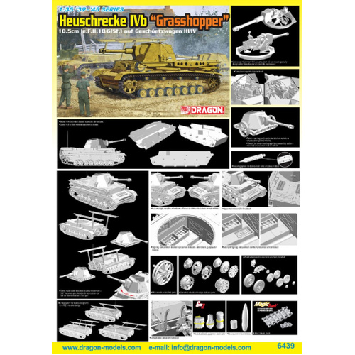 Dragon 1/35 HEUSCHRECKE IVb "GRASSHOPPER" 10.5cm le.F.H.18/6(Sf.) auf GESCHÜETZWAGEN III/IV [6439]