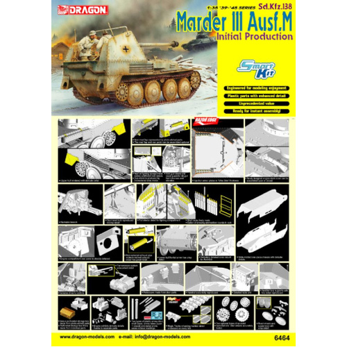 Dragon 1/35 Sd.Kfz.138 Marder III Ausf.M Initial Production Plastic Model Kit [6464]