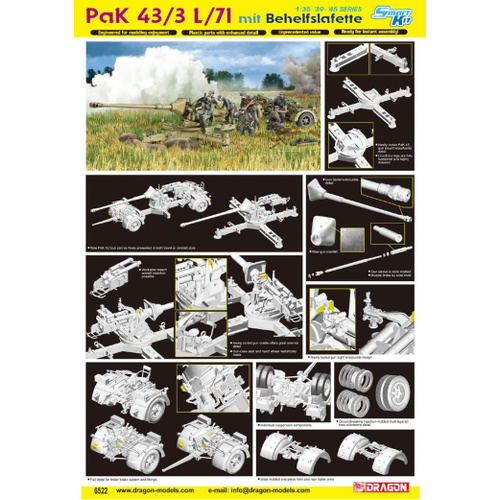 Dragon 1/35 PaK 43/3 L/71 mit BEHELFSLAFETTE [6522]
