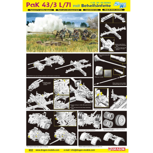 Dragon 1/35 PaK 43/3 L/71 mit BEHELFSLAFETTE [6522]