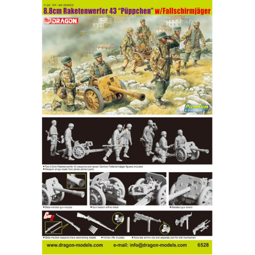 Dragon 1/35 8.8cm Raketenwerfer 43 "Puppchen" w/Fallschirmjager Plastic Model Kit