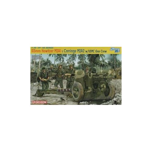 Dragon 1/35 105mm Howitzer M2A1 & Carriage M2A2 w/USMC Gun Crew Plastic Model Kit [6531]