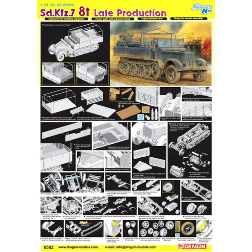 Dragon 1/35 SdKfz 7 8T Half Track Late Version [6562]