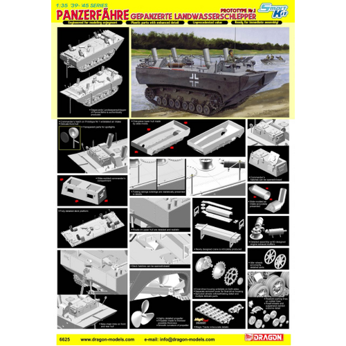 Dragon 1/35 PANZERFÄHRE GEPANZERTE LANDWASSERSCHLEPPER PROTOTYPE NR.1 (SMART KIT) [6625]