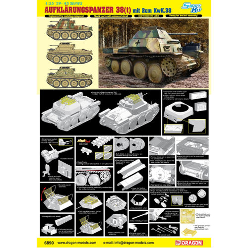 Dragon 1/35 Aufklarungspanzer 38(t) w/2cm KwK38 [6890]