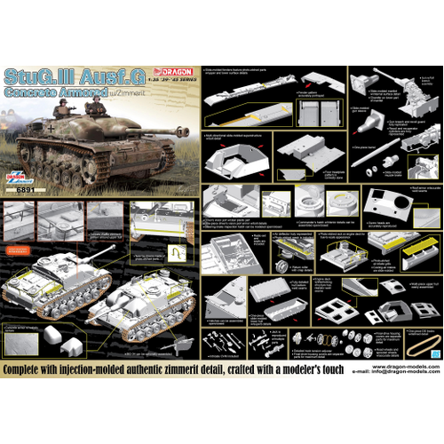 Dragon 1/35 Concrete Armored StuG.III Ausf.G w/Zimmerit [6891]
