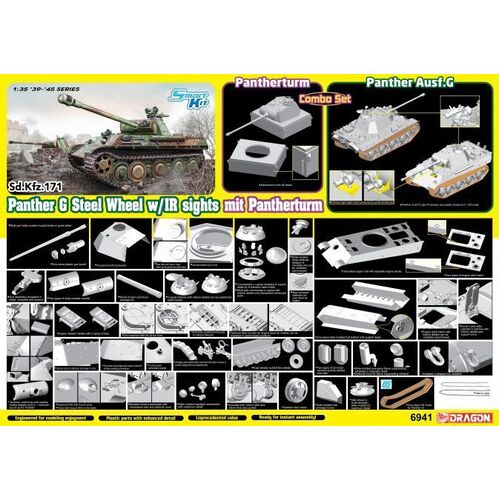Dragon 1/35 Panther Ausf.G Late + Pantherturm Plastic Model Kit [6941]
