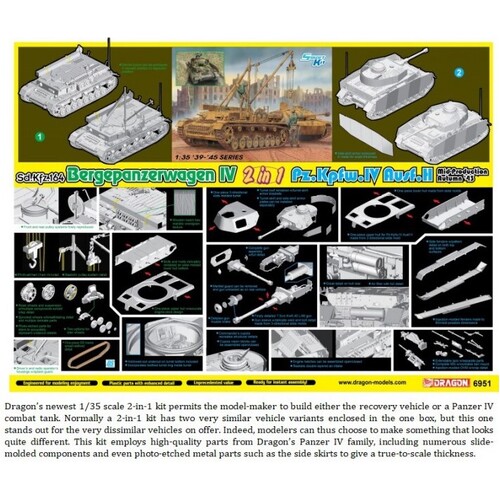 Dragon 1/35 Bergepanzer IV / Pz.IV H (2 in 1) Plastic Model Kit [6951]