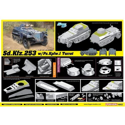 Dragon 1/35 Sd.Kfz.253 w/Panzer I Turret Plastic Model Kit