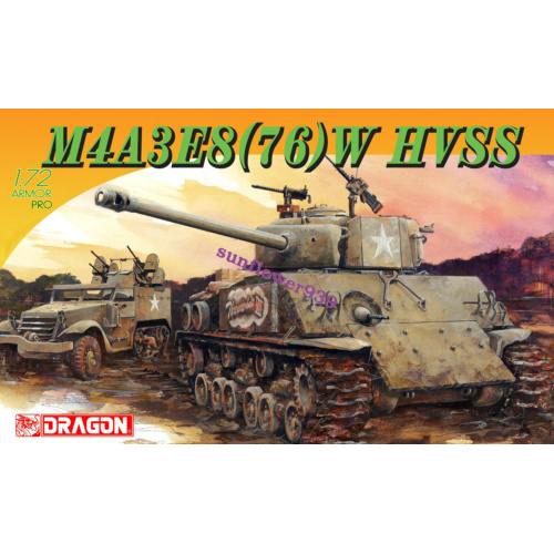 Dragon 1/72 M4A3E8(76)W HVSS Plastic Model Kit [7302]