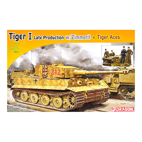 Dragon 1/72 TIGER I LATE PRODUCTION w/ZIMMERIT + TIGER ACES [7440]