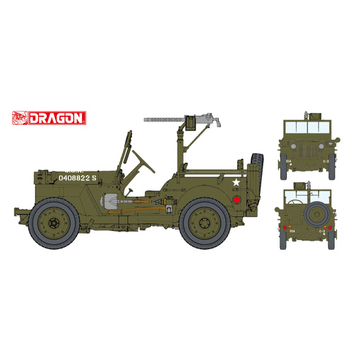 Dragon 1/6 U.S. 1/4-Ton 4x4 Truck w/.30-cal Machine Gun Plastic Model Kit [75050]