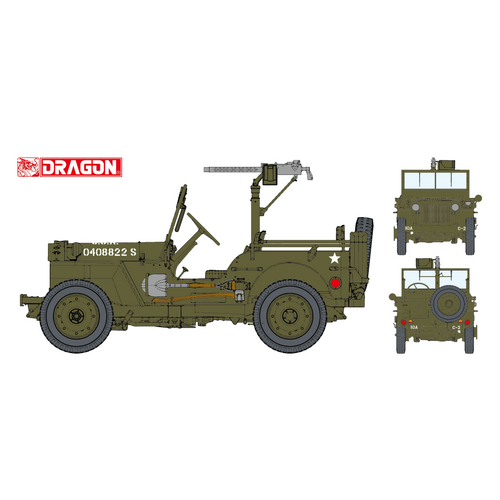 Dragon 1/6 U.S. 1/4-Ton 4x4 Truck w/.30-cal Machine Gun Plastic Model Kit [75050]