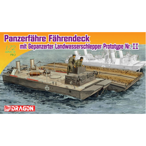 Dragon 1/72 PANZERFÄHRE FÄHRENDECK mit GEPANZERTE LANDWASSERSCHLEPPER PROTOTYPE Nr.II [7509]