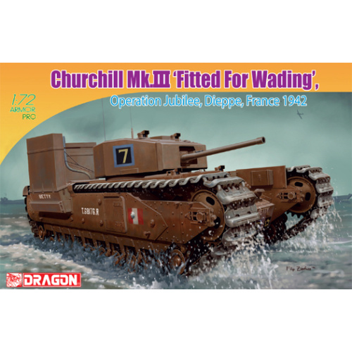 Dragon 1/72 CHURCHILL MK.III 'FITTED FOR WADING' OPERATION JUBILEE DIEPPE FRANCE 1942 [7520]