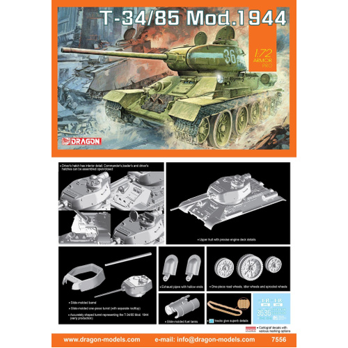 Dragon 1/72 T-34/85 Mod.1944 [7556]