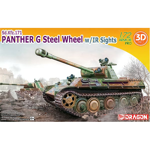 Dragon 1/72 Panther G Steel Wheel w/IR Sights Plastic Model Kit [7697]