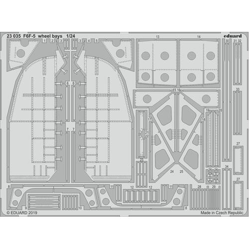 Eduard 1/24 F6F-5 wheel bays Photo-etch set (Airfix) [23035]
