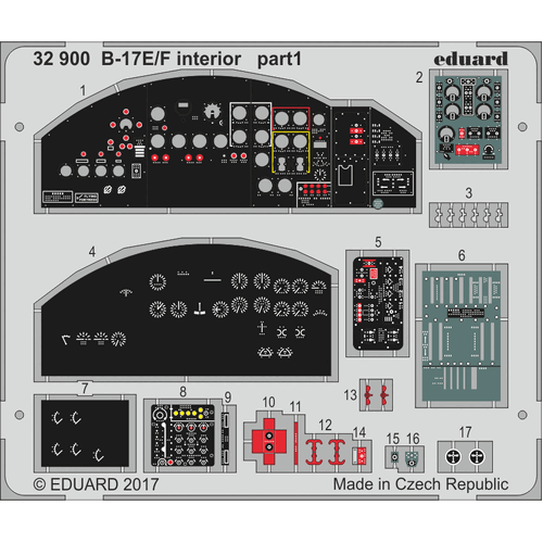 Eduard 1/32 B-17E/ F interior Photo etched parts