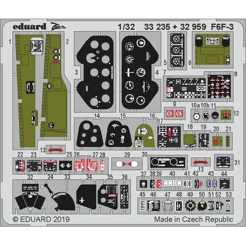 Eduard 1/32 F6F-3 Photo etched parts