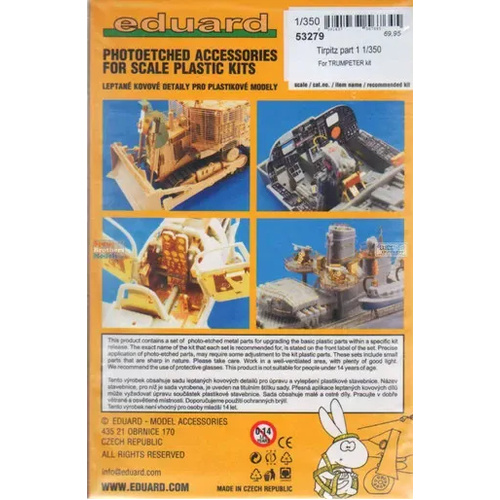 Eduard 1/350 Tirpitz part 1 Photo etched parts [53279]