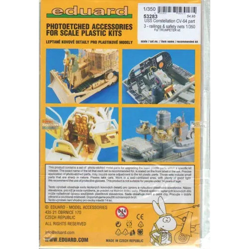 Eduard 1/350 USS Constellation CV-64 part 3 - railings & safety nets Photo etched parts [53283]