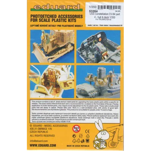 Eduard 1/350 USS Constellation CV-64 part 4 - hull & deck Photo etched parts [53284]