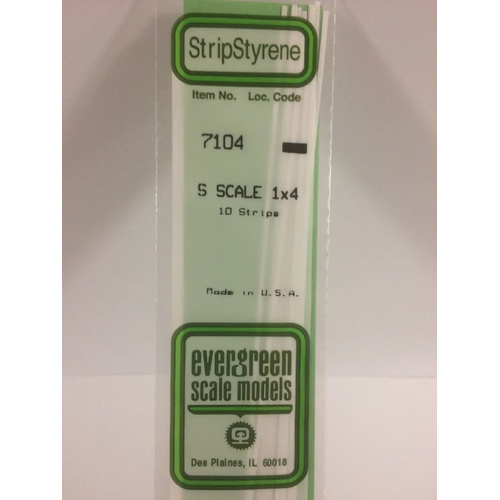 Evergreen White Polystyrene S-Scale Strip 0.016 x 0.063 x 14" (10)