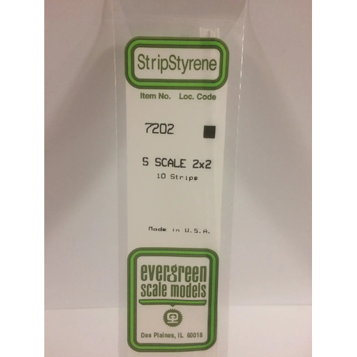 Evergreen White Polystyrene S-Scale Strip 0.031 x 0.031 x 14" (10)