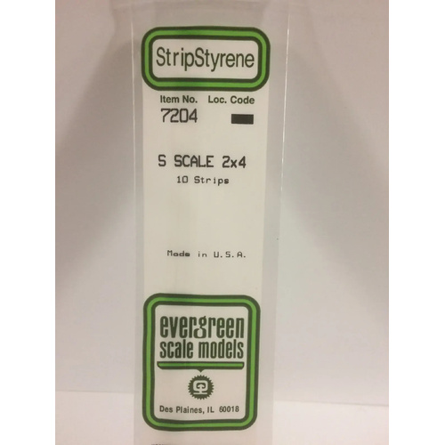 Evergreen White Polystyrene S-Scale Strip 0.031 x 0.063 x 14" (10)